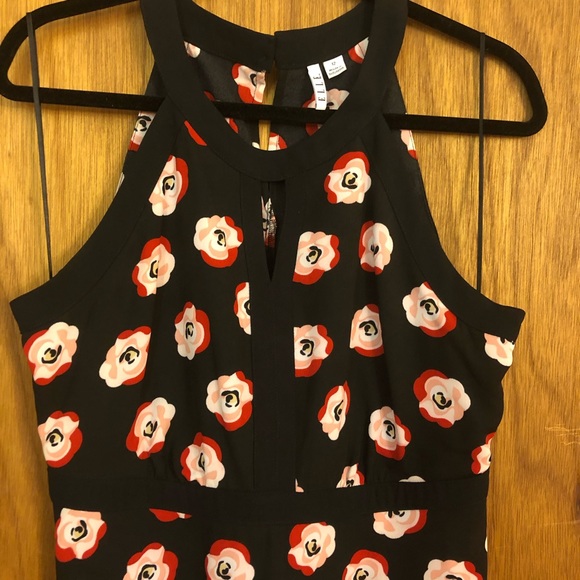 Elle Rose-Patterned Dress, Size 12 - Picture 2 of 6